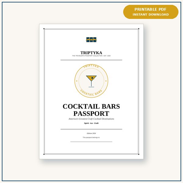 Cocktail Bars passport cover