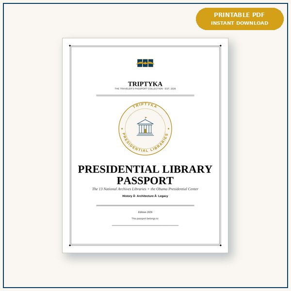 Presidential Libraries passport cover
