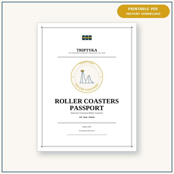 Roller Coasters passport cover
