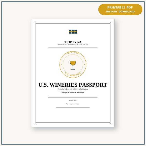 U.S. Wineries passport cover